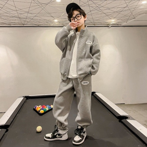 Children's clothing, spring and autumn boys' suits, autumn clothing, medium and large children's long-sleeved zipper jackets, casual pants, sportswear, western style two-piece sets