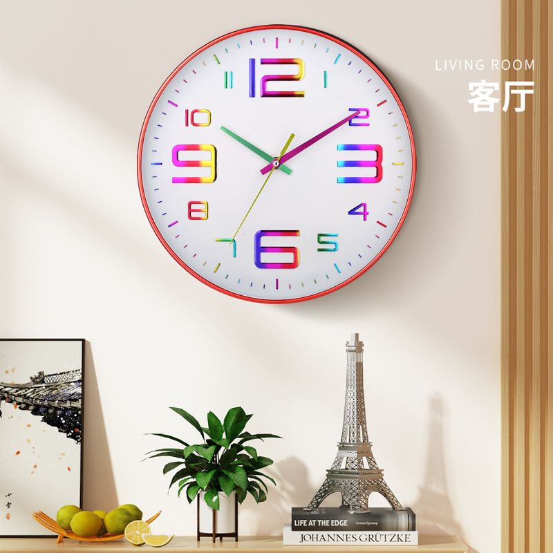 Reloj de pared silencioso de 30cm, diseño moderno 3D