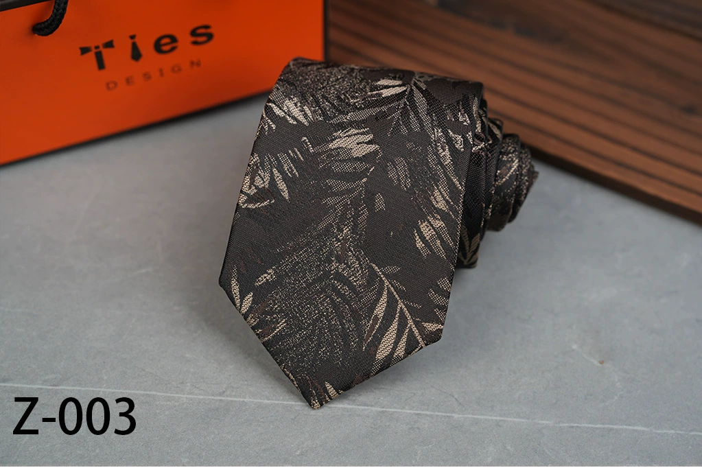Retro Flowered Tie, Classic Leisure Accessory, 8 cm Width, Patterned Jacquard