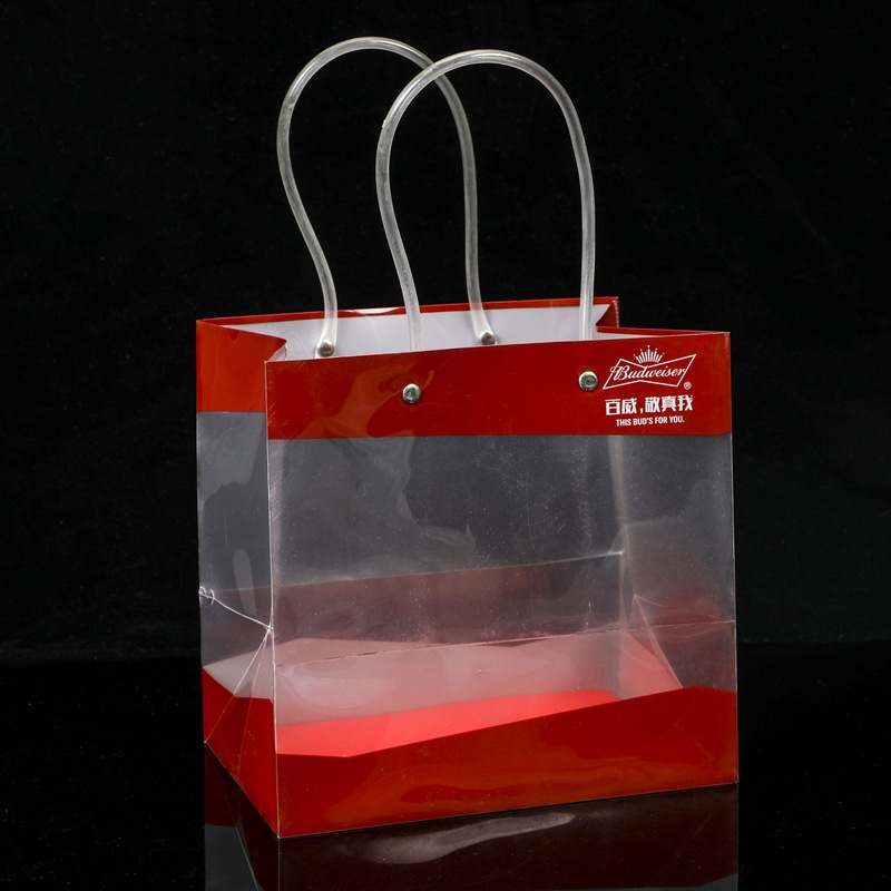 PP磨砂塑料手提袋透明礼品袋饮料洗发水购物袋印logo