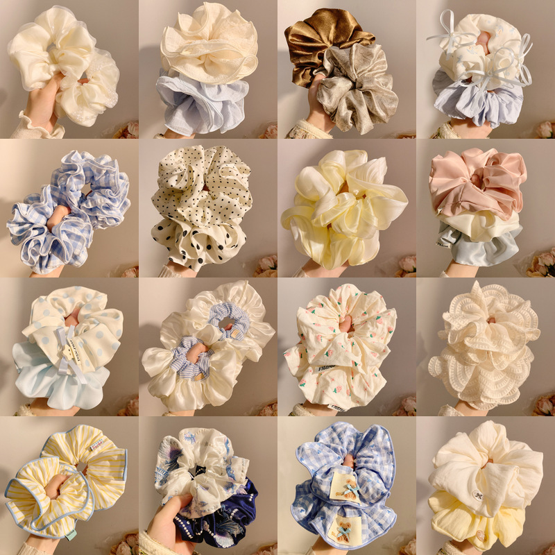 Extra-Large Satin Scrunchie for Women, 2026 New Style, Gentle Temperament, Polka Dot Hair Accessory, Lazy Style, High-End Feel Hair Tie Extra-Large Satin Scrunchie for Women, 2026 New Style, Gentle Temperament, Polka Dot Hair Accessory, Lazy Style, High-End Feel Hair Tie