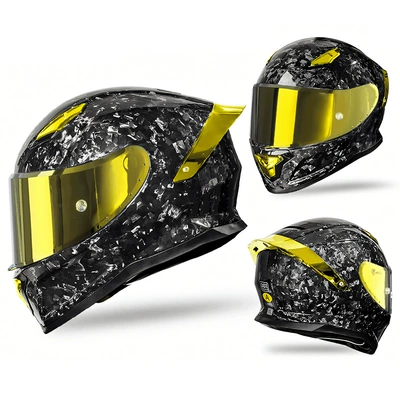 Motorcycle Safety Supplies — Scooter Cruise Helmet - carbon-fiber-forging-time-gold-m-head-circumference-55-56cm