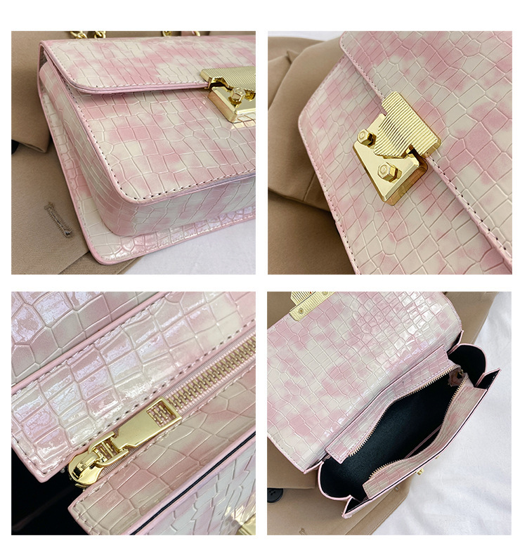 Shoulder Bag Women's Stylish Stone Pattern Chain Messenger Bag_voghion.com