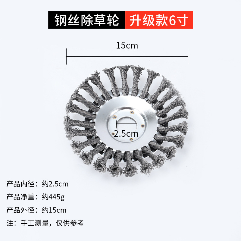 Nueve caballos de apoyo cortacésped de rueda de acero de apoyo cortacésped de acero eliminación de óxido de deshierbe placa