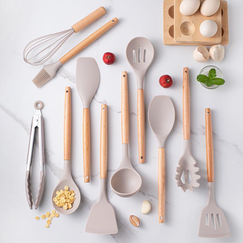 Mango de madera de grado alimenticio para cocina antiadherente para cocina de cocina