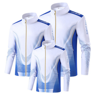 Spring and Autumn 2024 new men's and women's same cardigan long sleeve couple casual jacket stand collar printed sportswear wholesale
