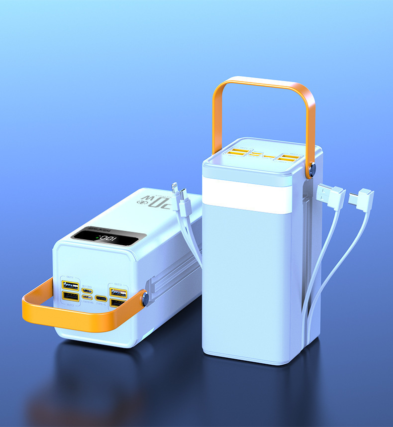 Çapraz Sınır 200000mAh Hızlı Şarj Yüksek Kapasiteli Dahili Kablolu Power Bank 50000/160000 Açık Hava Kamp Yayın Yurtiçi
