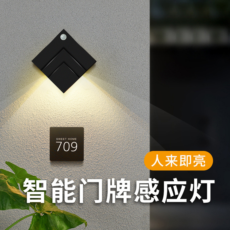 国境を越えた新しい充電式スマートLED人感センサーライト、配線不要の磁気式室内壁掛けライト、ドアライト|undefined