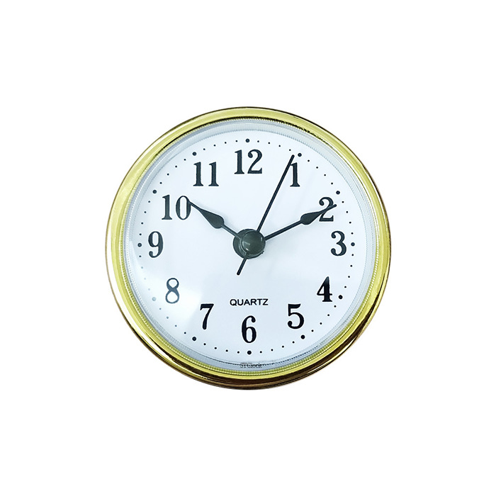 Silent Quartz Clock Insert With Roman And Arabic Numerals Gold Silver_voghion.com