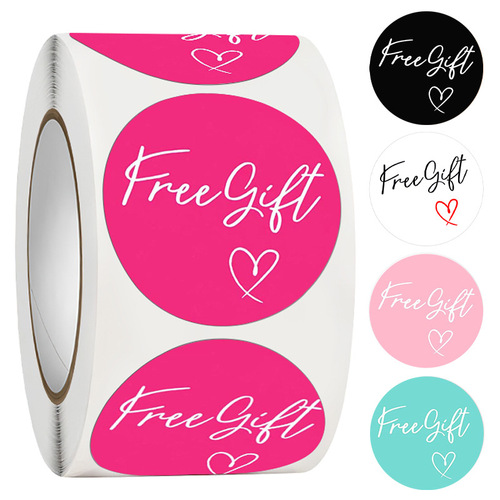 Cross-border wholesale 5 colors thank you gift stickers Free Gift gift box packaging decoration stickers