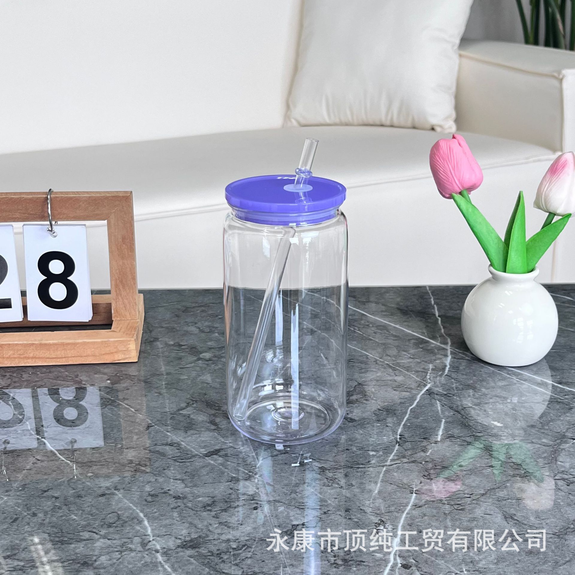 2024 estilo explosivo 16oz taza de paja de plástico protección del medio ambiente jelly acrílico color mason taza de plástico al por mayor