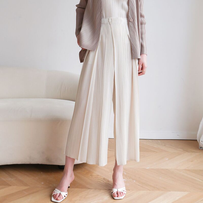 Counter Quality 2025 Autumn Spring Summer Miyake High-end Pleated Designer Fashionable All-match Casual Pants Wide Leg Pants