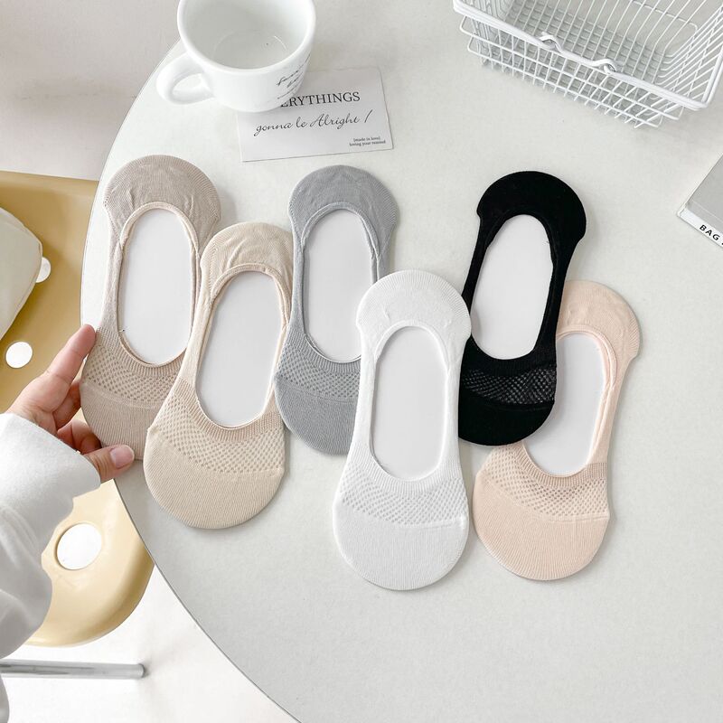 Women's Summer Thin Pure Cotton Mesh Ultra-Low Cut Invisible Socks, Non-Slip, Won'T Slip Off, Trendy Ins Style for Summer Shoes