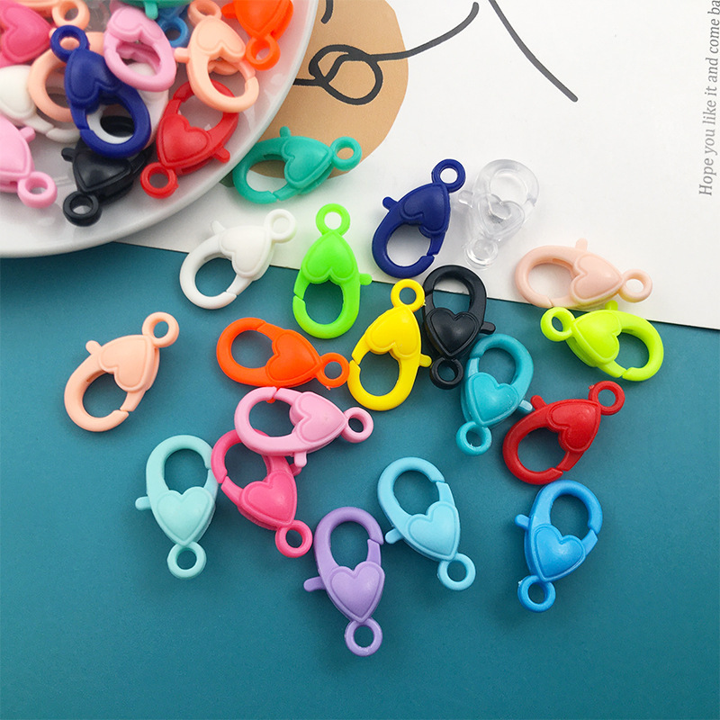 混合 100 ピース/パックアクリルプラスチックチェーンバックルカラフルな楽しい U 字型バックルキーホルダー携帯電話チェーンアクセサリー|undefined
