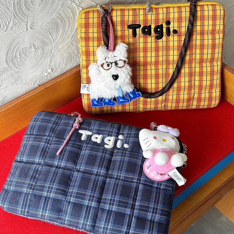 Tagi Original Standard Replacement Correct Version 14-16inch Laptop Bag Large Capacity Plaid Embroider Tablet Storage