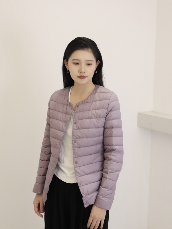 平湖 霜林2025冬新款90白鸭绒单排扣轻薄短款羽绒服女式修身内胆|undefined