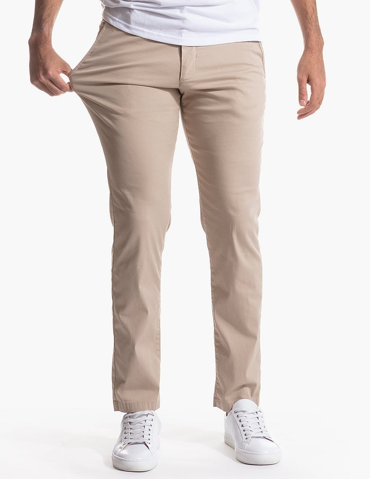 Nouveau décontracté pour hommes, pantalon d'affaires pour hommes de style automne, pantalon long en coton pur à haute élasticité en sergé tube droit_voghion.com