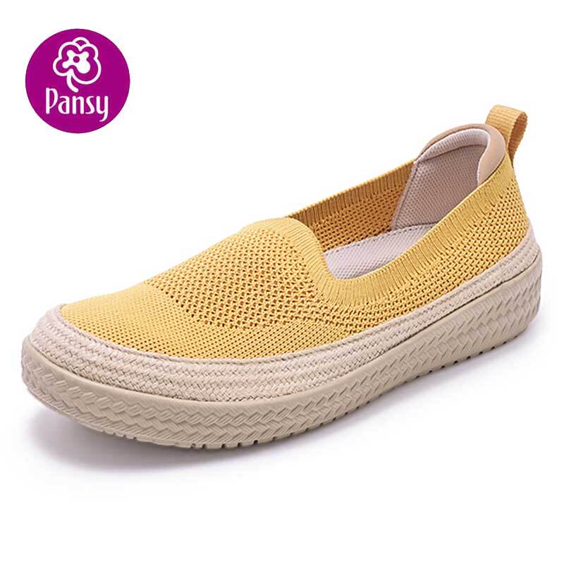Pansy Panjie Xifei Weaving Fisherman Net Surface Breathable Japanese Summer and Autumn Slip-on Soft-soled Casual Women's Comfortable Shoes