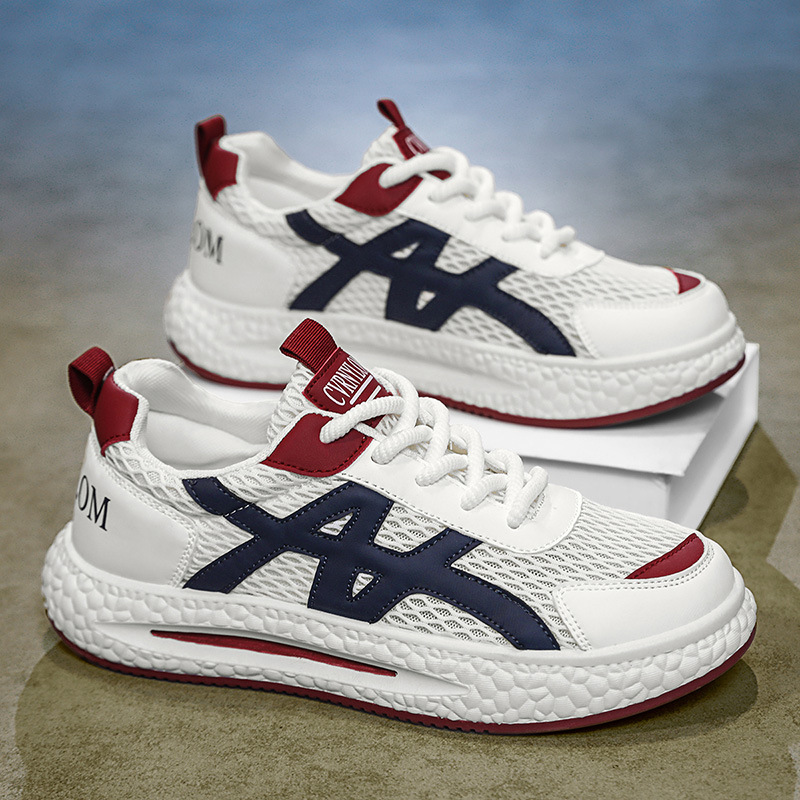 Zapatos de hombre 2026 nuevos zapatos de verano de malla transpirables marca de moda de hombre alta sensación de suela suave running daddy zapatos de moda