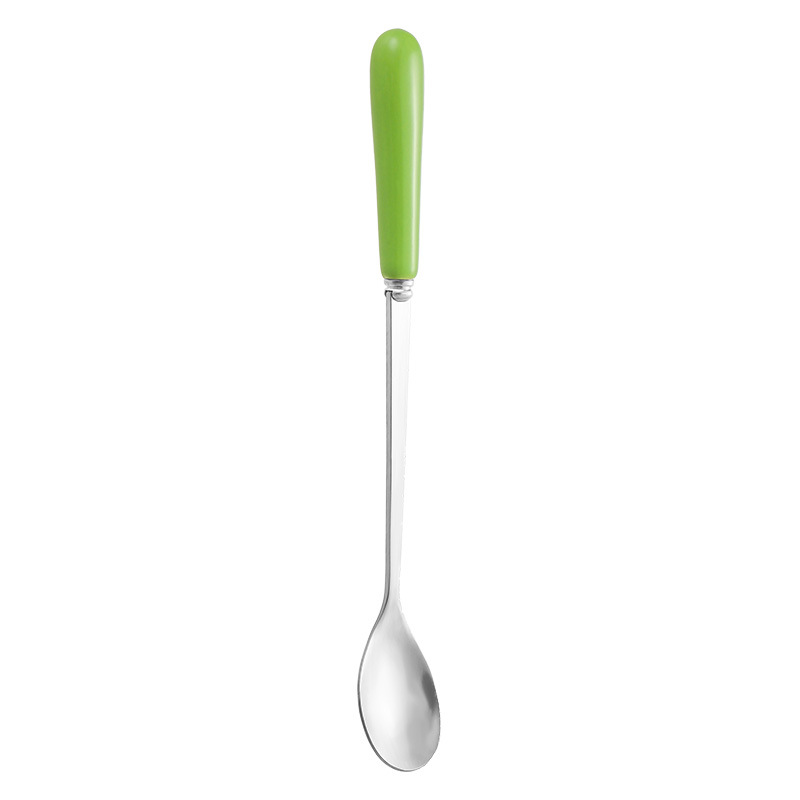 Chaozhou Ceramic Cup Stainless Steel Tableware Set 17.5cm Ice Stirring Dessert Coffee Spoon_voghion.com