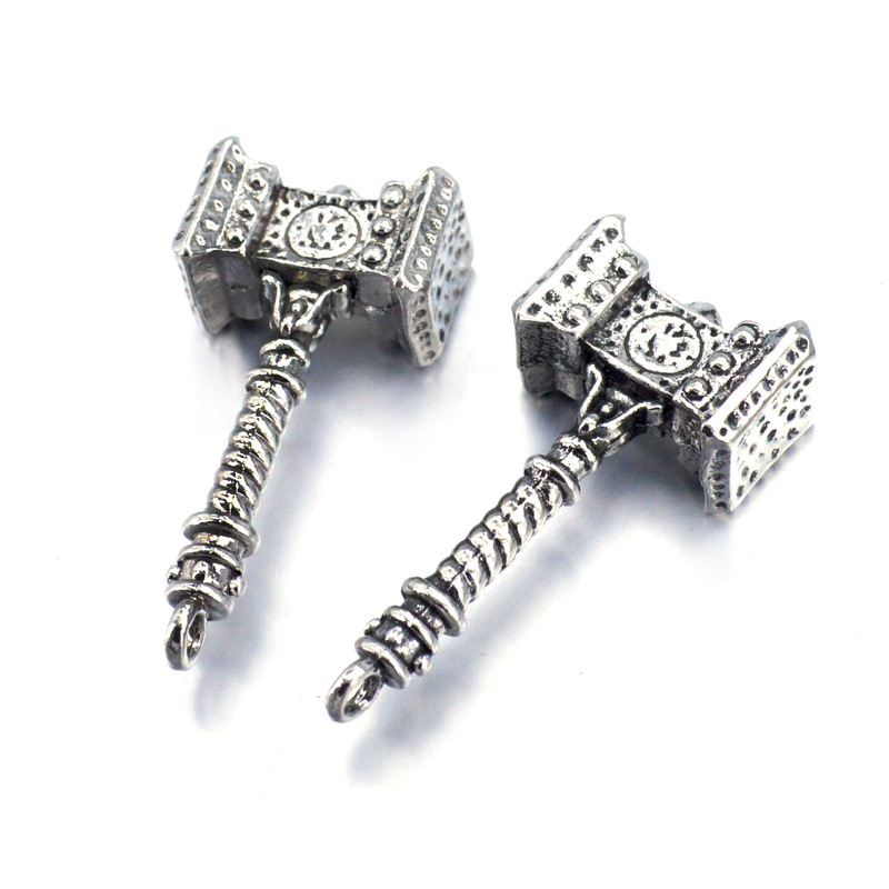 DIY Alloy Accessories Avengers Necklace Keychain Pendant Classic Marvel Thor's Hammer Alloy Pendant