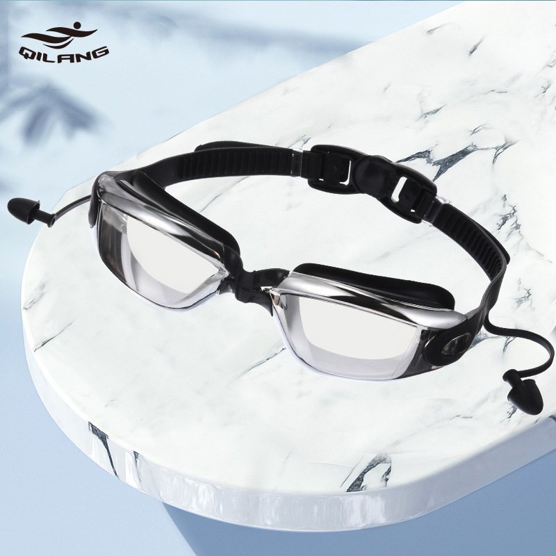 Gafas de Buceo y Natación con Tapones Integrados de PC Electrochapado Impermeable Antivaho Unisex image 8