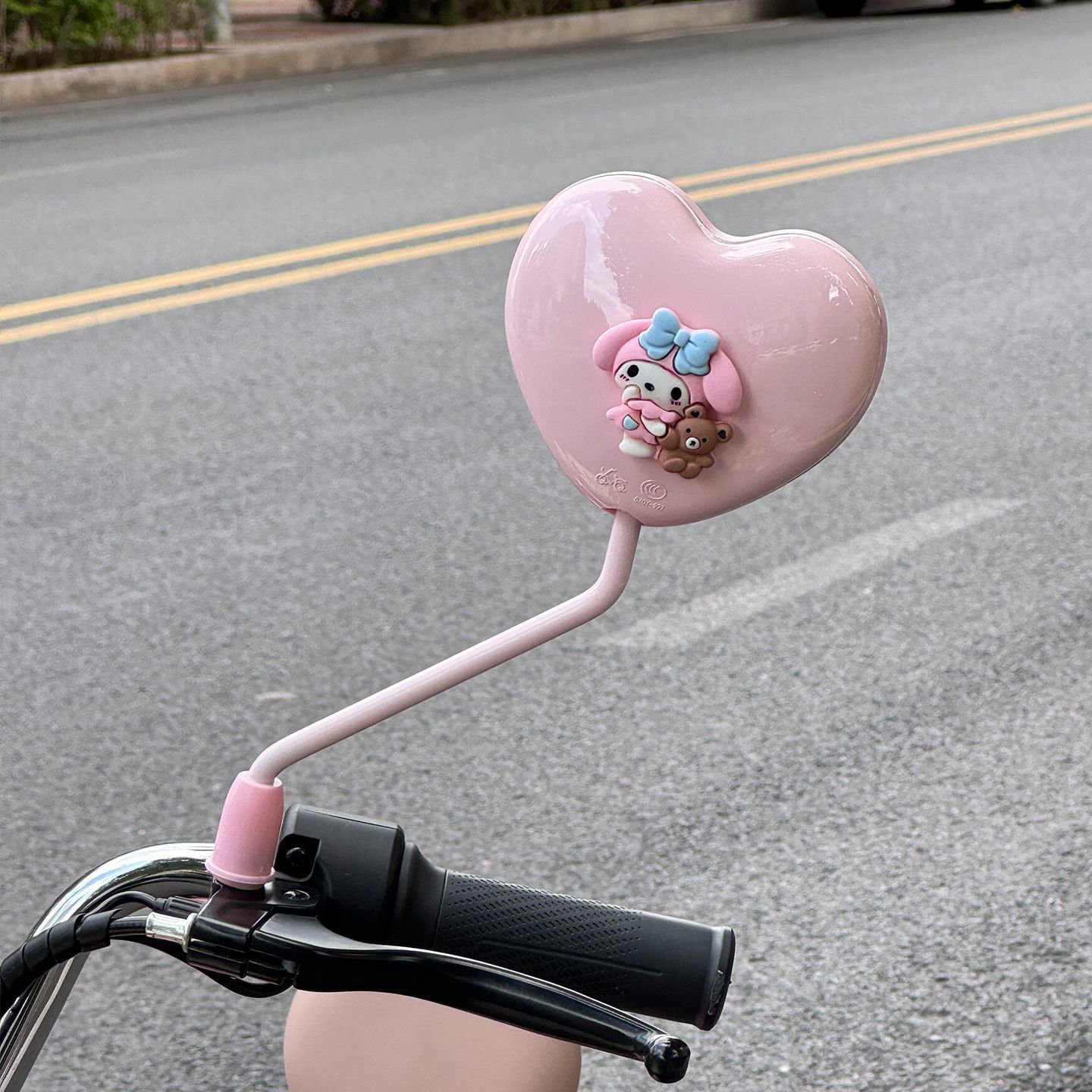 Mirror – Aima Other Electric Vehicle Accessories - pink-melody-heart-shaped-hd-rearview-mirror-pair