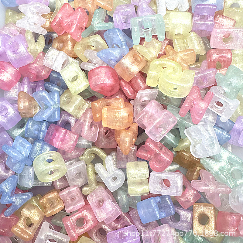 21mm glitter letters (10 pcs) hole 6mm