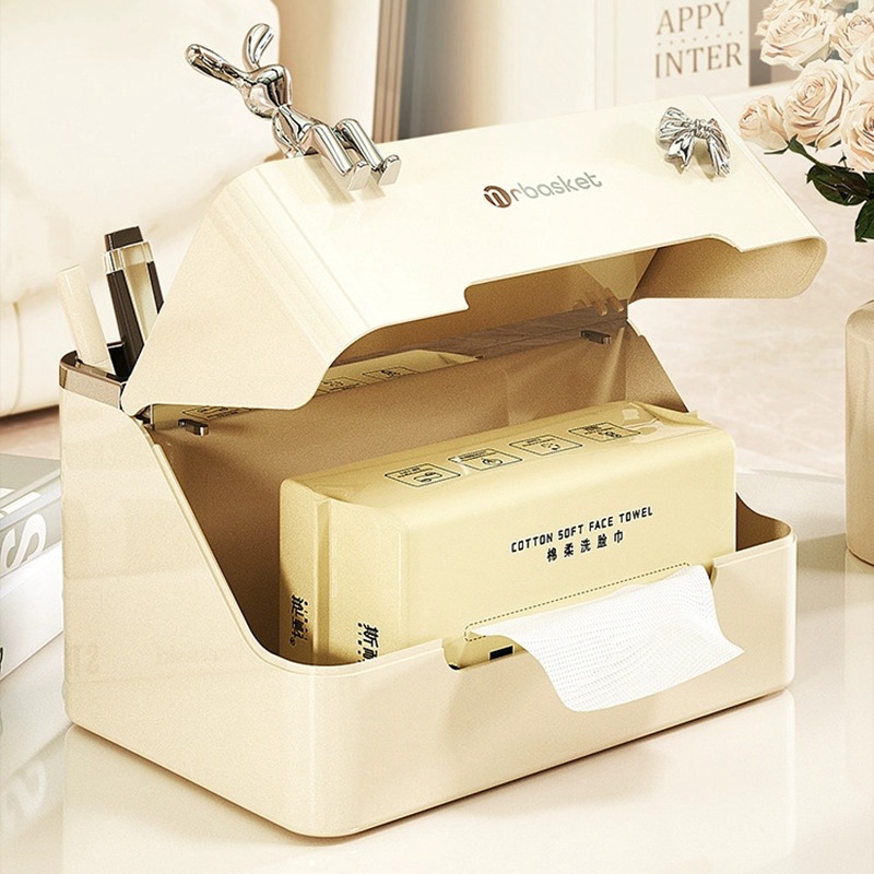 Caja de pañuelos hogar sala de estar mesa de café comedor creativo Luz de lujo dormitorio multifuncional escritorio caja de pañuelos de almacenamiento de control remoto