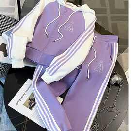 女童秋装套装2024新款洋气儿童运动套春秋季女大童休闲外套两件套