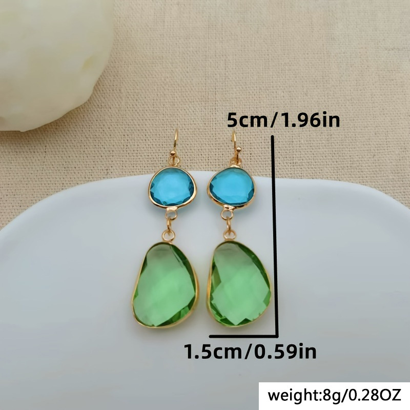 Irregular resin green earrings
