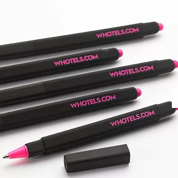 酒店圆珠笔logo按动广告笔笔W中性笔四方商务