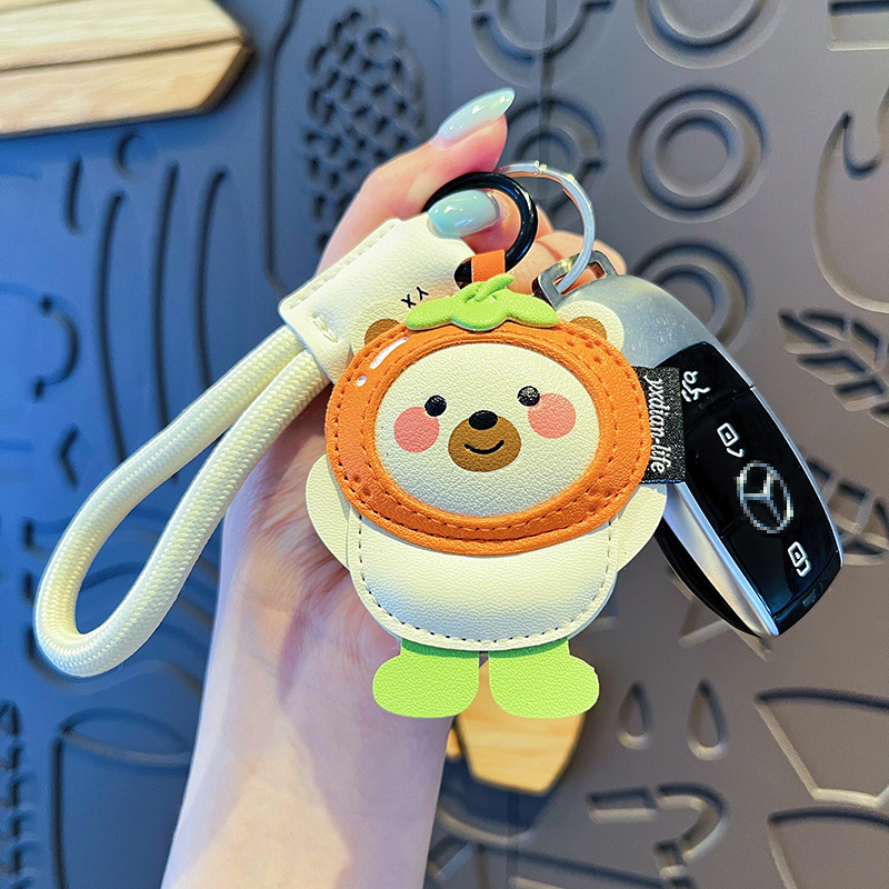 クリエイティブ漫画革小動物キーホルダーかわいいカピバラ洗練された高級カップルバッグペンダントプレゼント|undefined