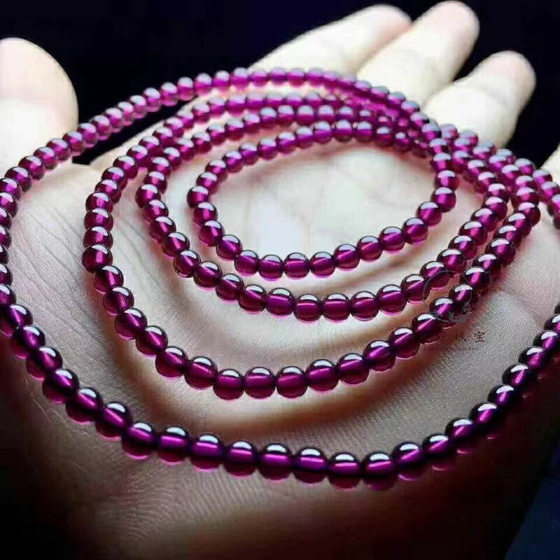 Rongjing jewelry natural women's stone purple tooth Black multi-ring bracelet rose red garnet bracelet factory direct sales