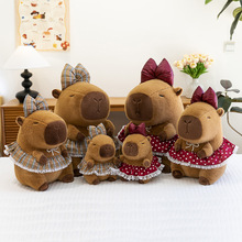 可爱花裙卡皮巴拉公仔毛绒玩具抱枕创意水豚玩偶布娃娃儿童礼物批