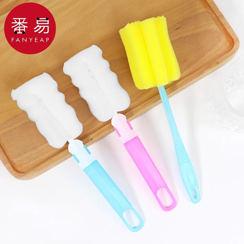 Free Shipping/Cup Brush C1P30 - Cup Cleaning Brush, Sponge Brush, Long-Handled Brush for Glass Cups and Tea Cups