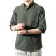 plus size Linen Short-sleeved Shirt Men's Loose Trendy Fat Plus Size Men's Summer Cotton Linen Half-sleeved Thin Shirt