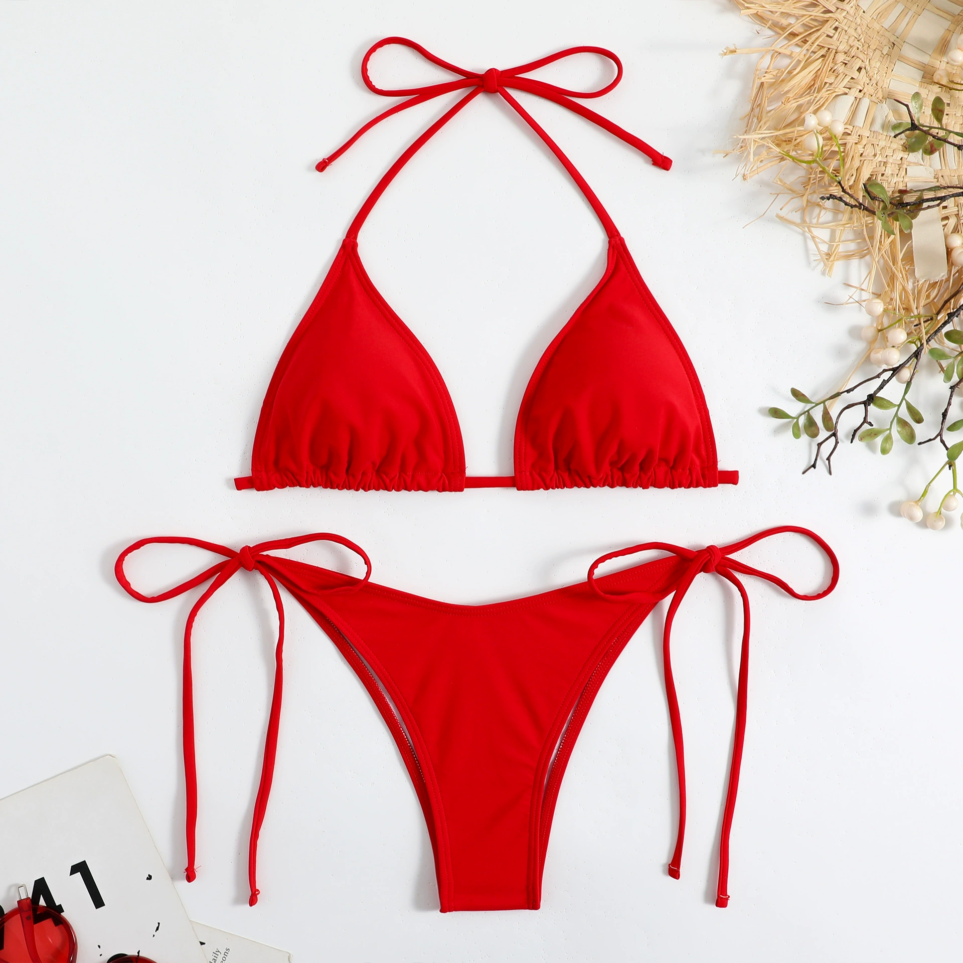 Women's Tied-Side Bikini, Multicolour Options, Lifting Push-Up Effect, Sizes S–L