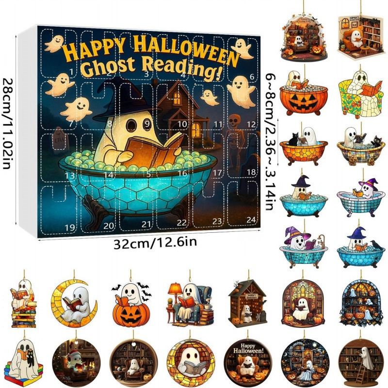 Halloween Countdown Calendar万圣节倒计时日历 2025-24 PCS|undefined