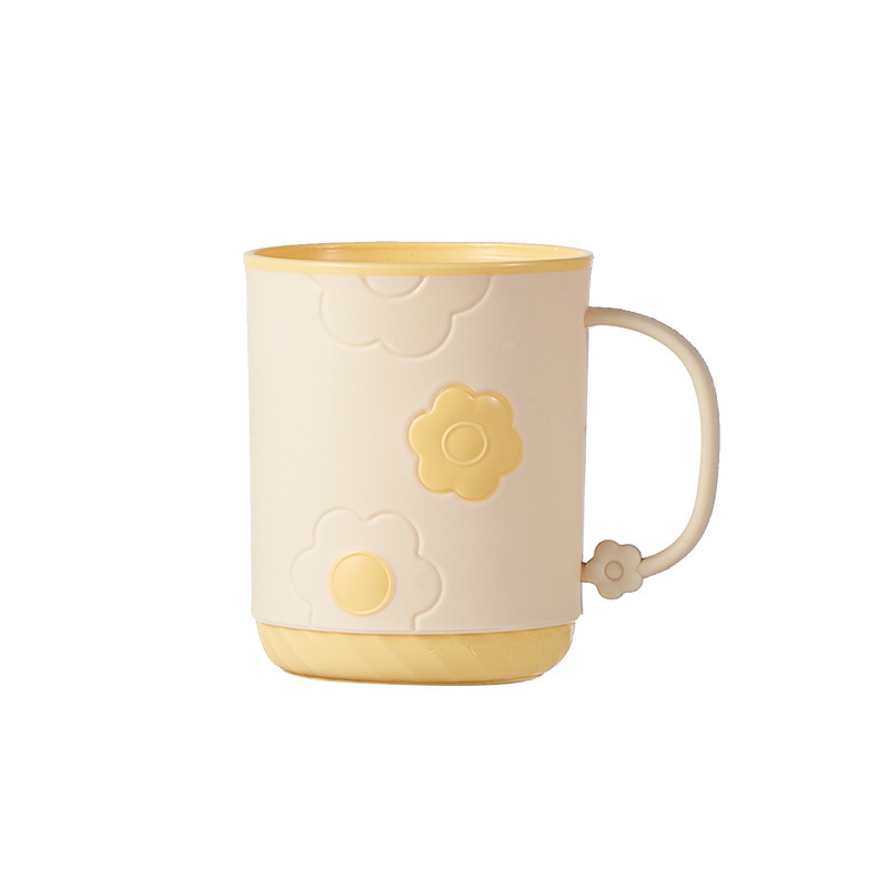 Flores de plástico creativo engrosado taza de enjuague encantador taza de lavado de chicas taza de cepillo de dientes taza de lavado casera taza de agua taza de dientes