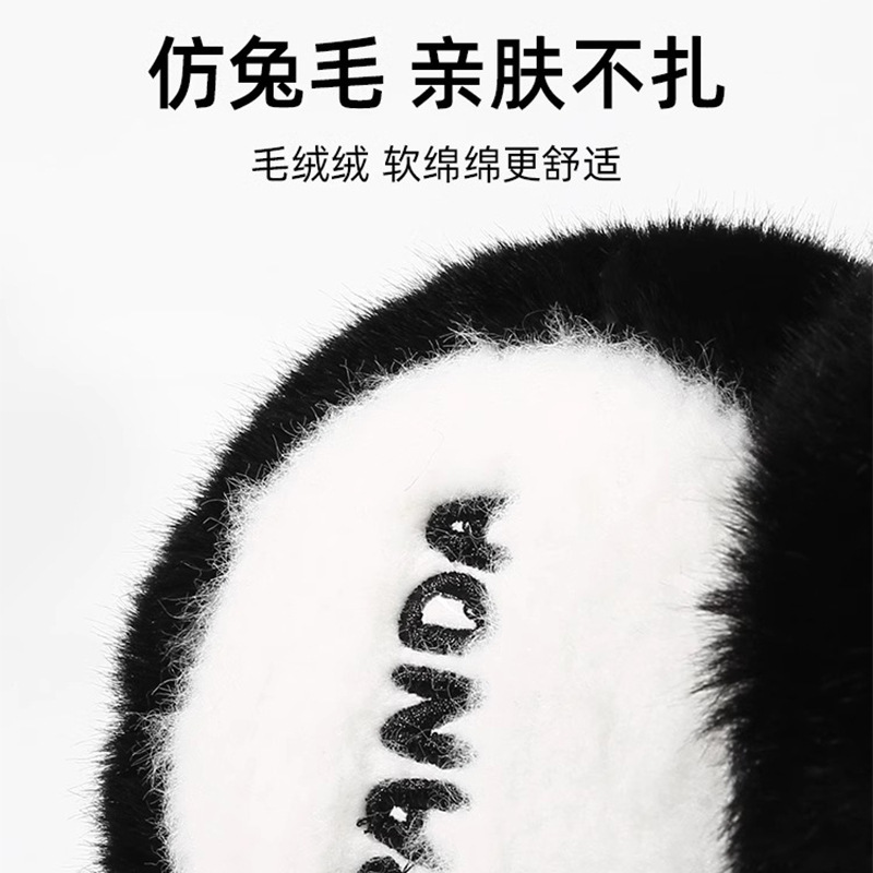 暖かいイヤーマフ、冬用女性用耳当て、新作可愛いぬいぐるみパンダ耳当て、漫画風耳あて、防寒イヤーマフ、卸売|undefined