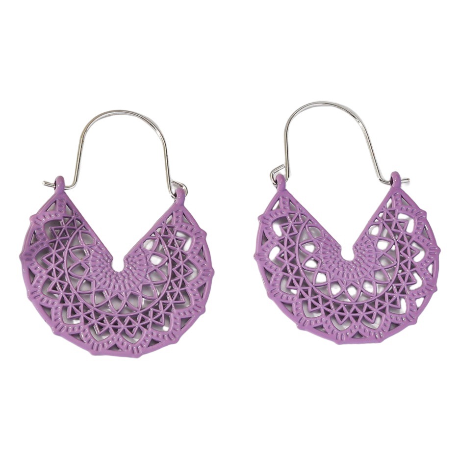 Pendientes de aleación huecos geométricos en forma de V de la moda bohemia de las mujeres de color retro pintura en aerosol todo partido joyería del oído al por mayor