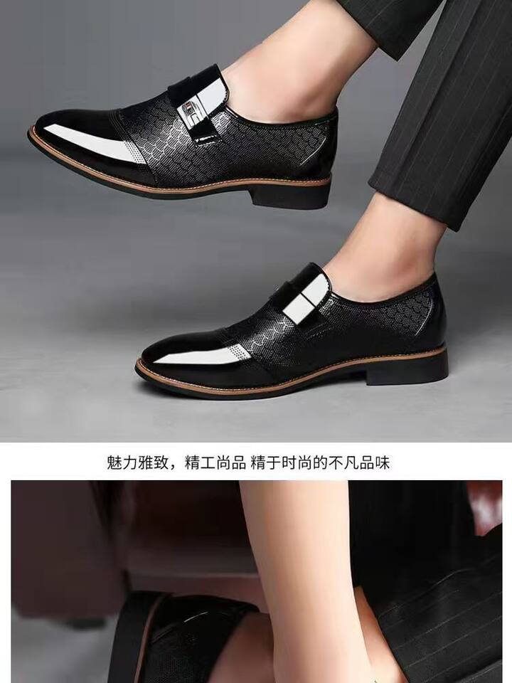 Giày da nam công sở mũi nhọn gót thấp 1-3 cm, giày lười kiểu Anh sang trọng — WZ56 màu nâu, WZ56 màu đen chi tiết 11