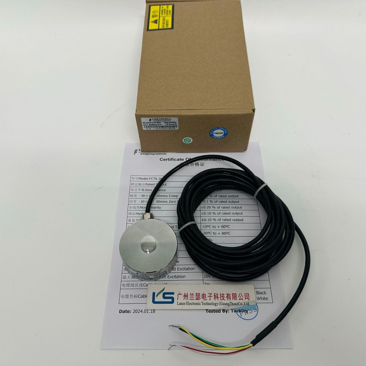 美国fuerthcell FCT6-100KN压式测力传感器(1KN-150KN)