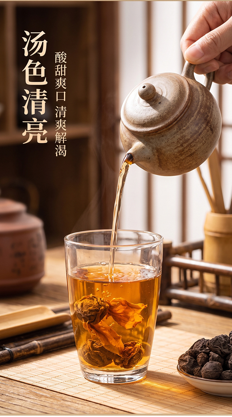 Dried Dark Plum Wu Mei 500g Thick-Flesh Smoked Plum for Herbal Decoction and Culinary Use specifications