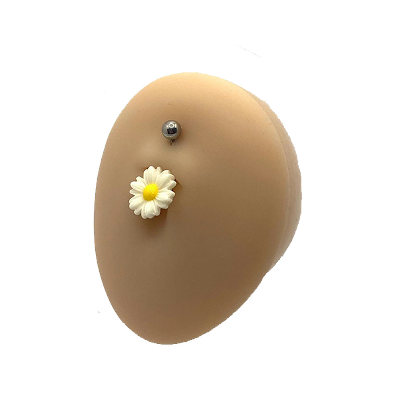 Sunflower Belly Button Ring For Women Unique Navel Piercing Jewelry_voghion.com
