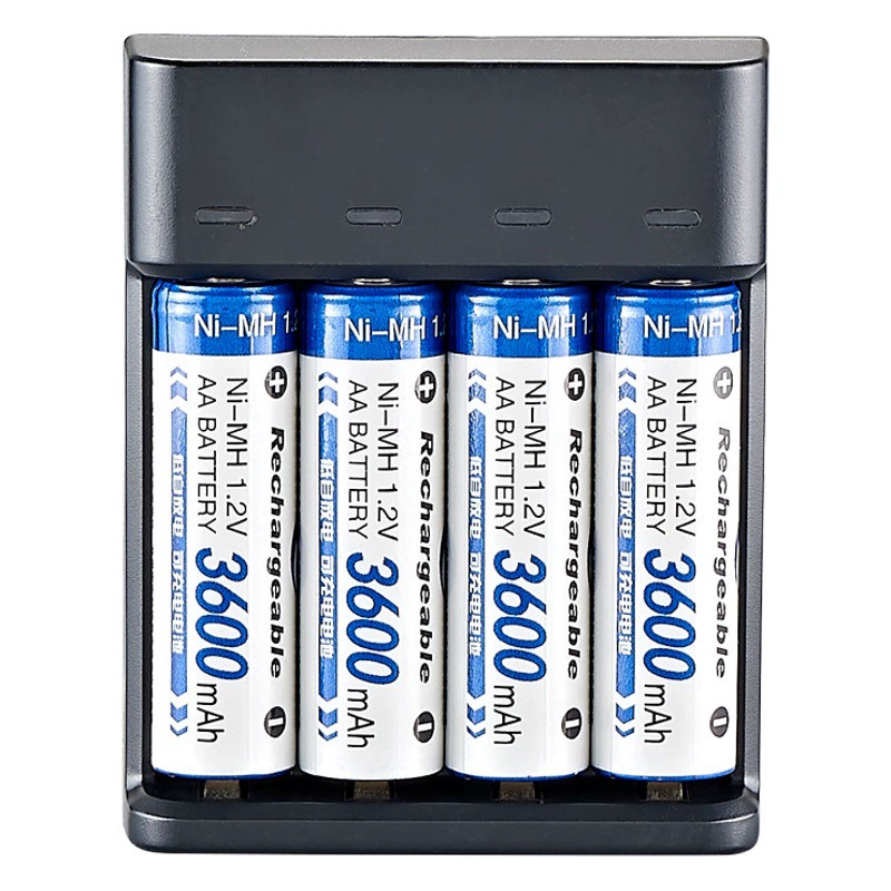 Зарядное устройство USB на 4 слота для аккумуляторов AA 1.2В Ni-MH, индикатор полной зарядки зеленый, умное зарядное устройство 904U