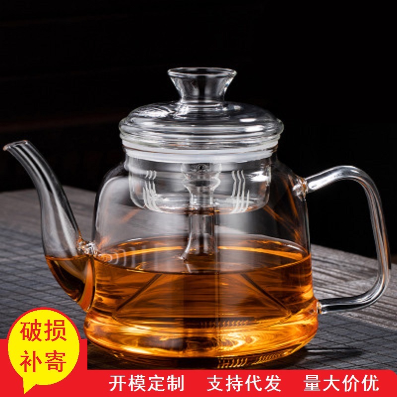 Fábrica al por mayor tetera de vidrio de alta borosilicato material tetera de cocina olla de energía de gran capacidad estufa de cerámica eléctrica tetera de flores y hierba