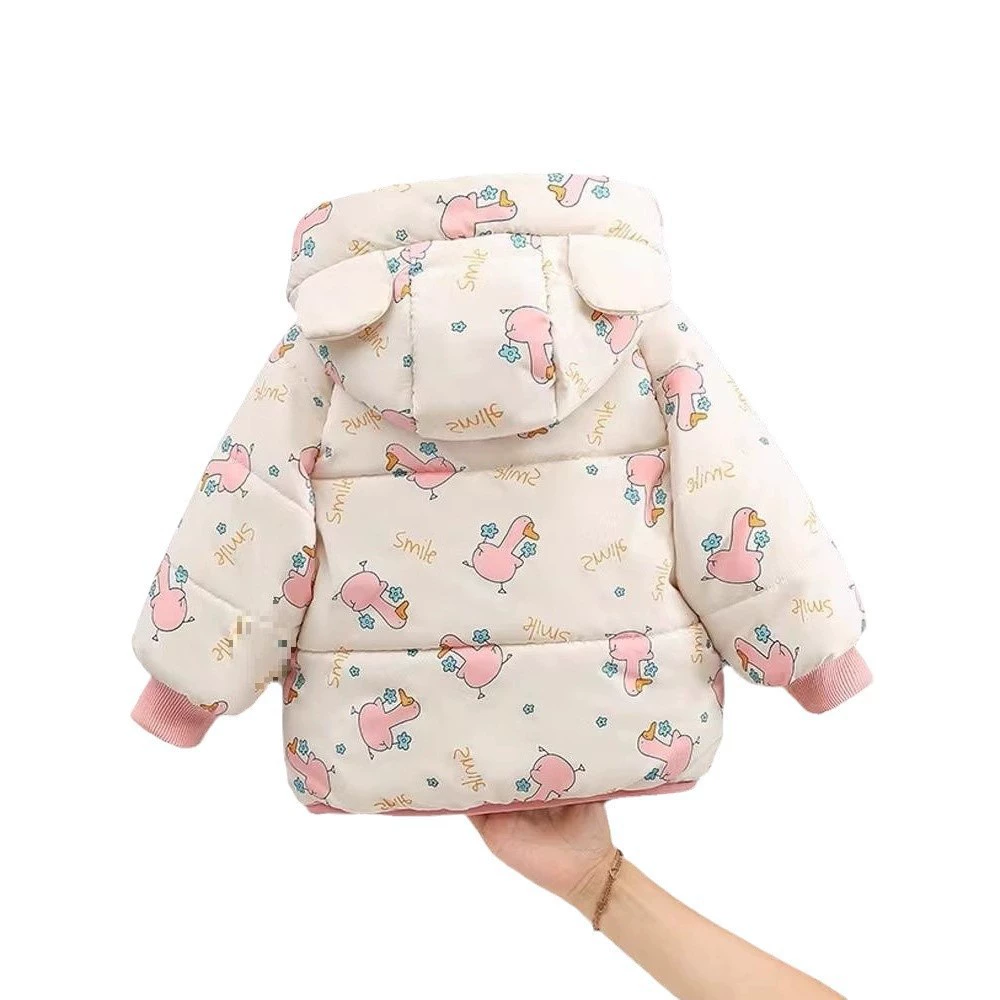 Warm children's winter fuchsia down jacket girl's