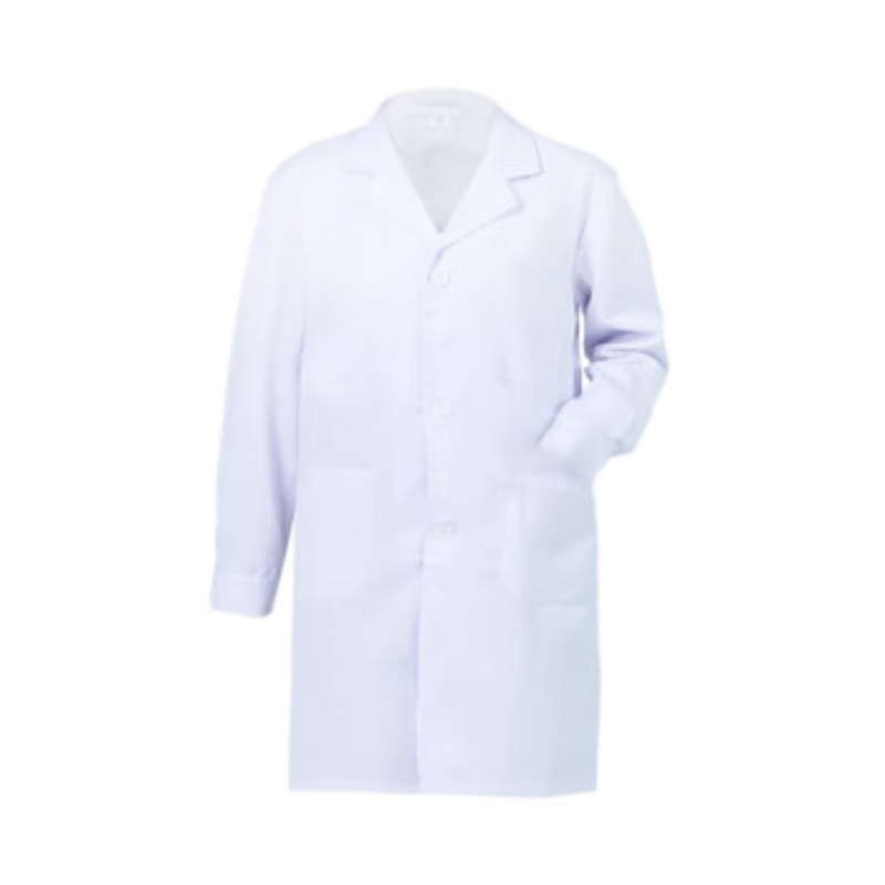 鸣固 白大褂 涤棉纱卡加厚纽扣袖 白色 165/M码